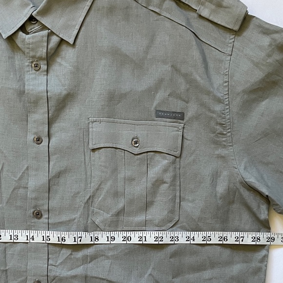 SEAN JOHN Mens 3XB Shirt Linen Short Sleeve Gray Button Up Big & Tall 3XL XXXL - Picture 8 of 9